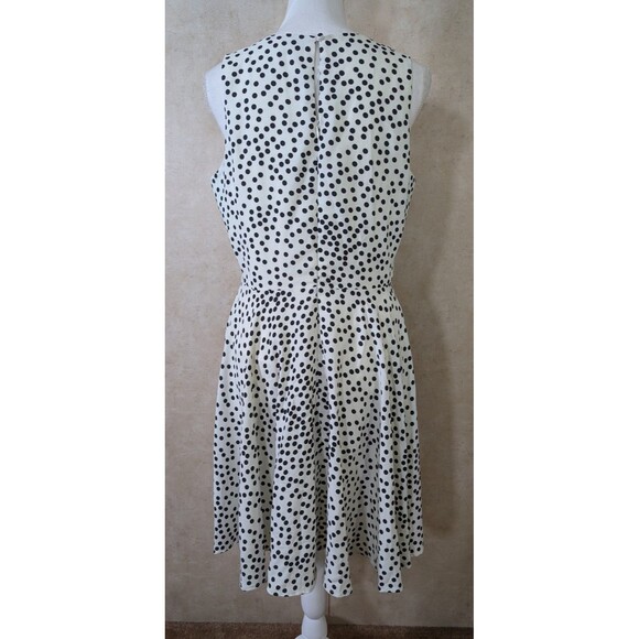 41 Hawthorn Dress Womens L White Black Polka Dot Fit Flare Party Sleeveless - Picture 3 of 12